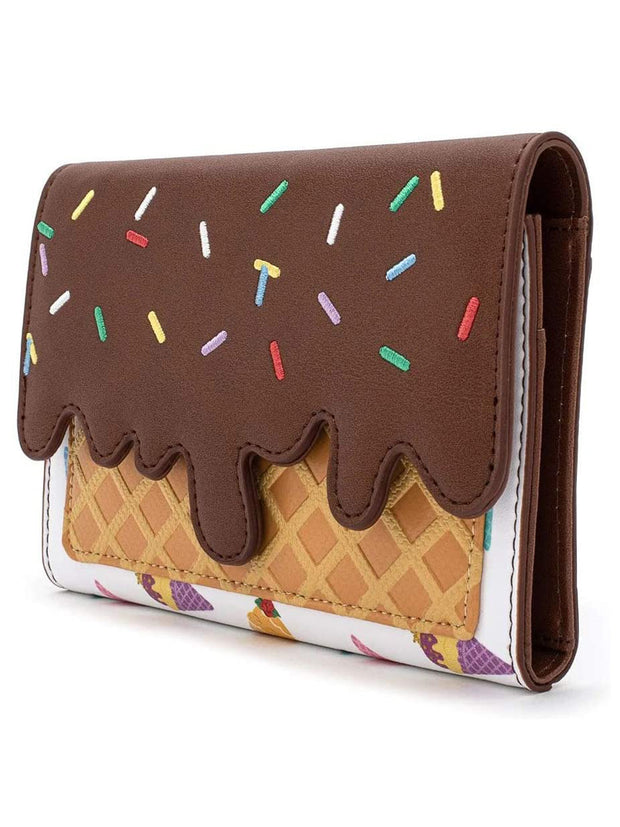 Loungefly x Disney Women's Ice Cream Cones Princesses Snap Flap Wallet