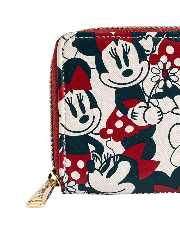 Loungefly x Disney Mickey & Minnie Mouse Zip Around Wallet Navy Red