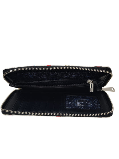 Loungefly x Disney Women's Mickey Minnie Donald Daisy Zip Around Clutch Wallet