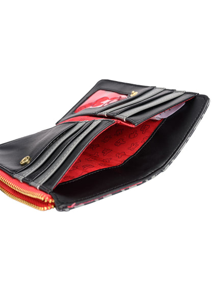 Loungefly x Disney Women's Mickey Mouse Icons Snap Flap Wallet Black Red