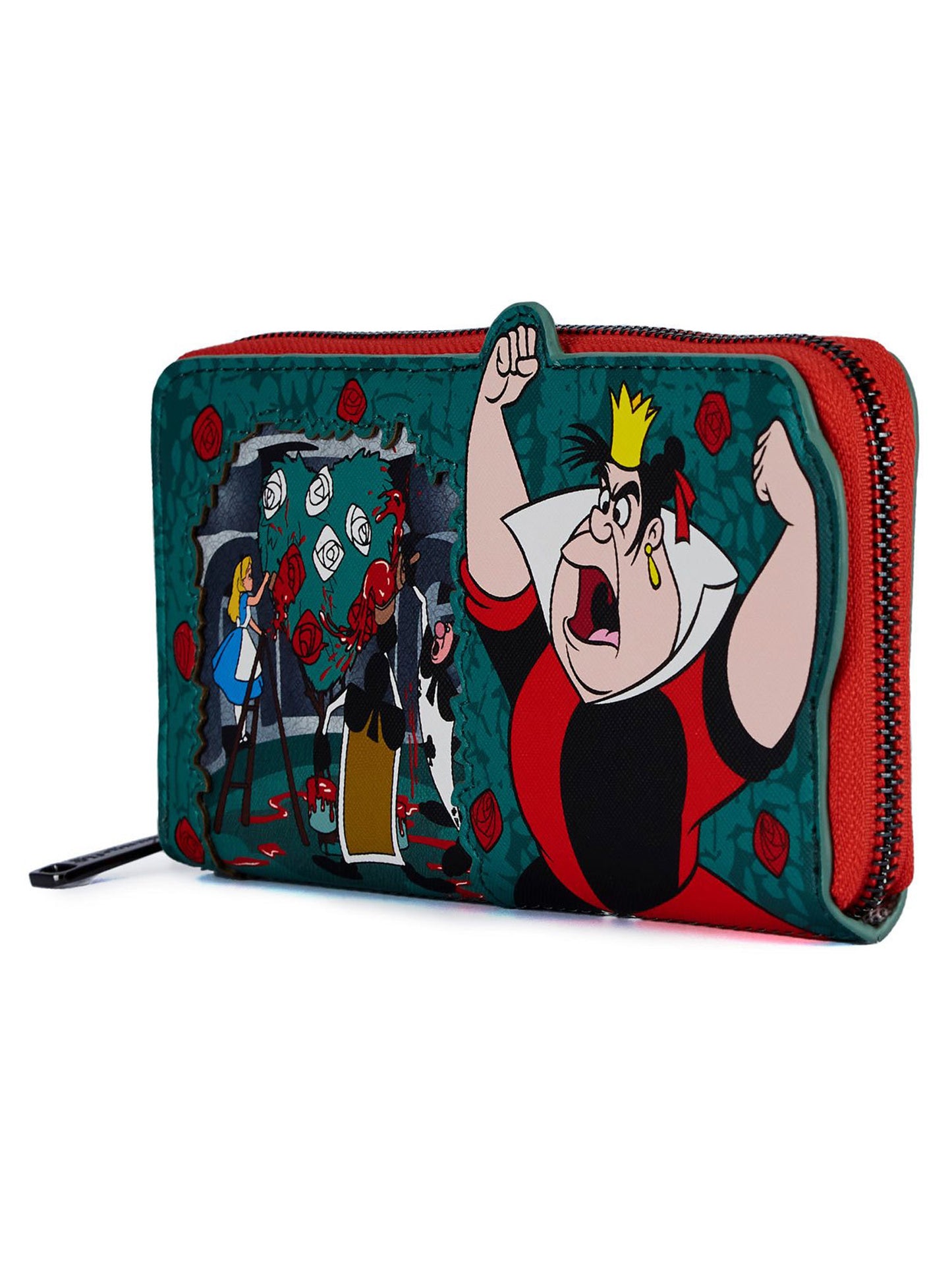 Loungefly x Disney Womens Zip Around Wallet Queen of Hearts Alice In Wonderland