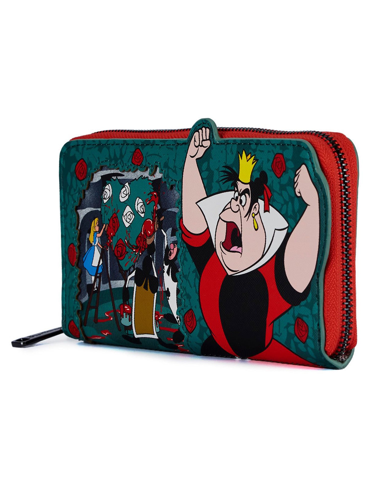 Loungefly x Disney Womens Zip Around Wallet Queen of Hearts Alice In Wonderland