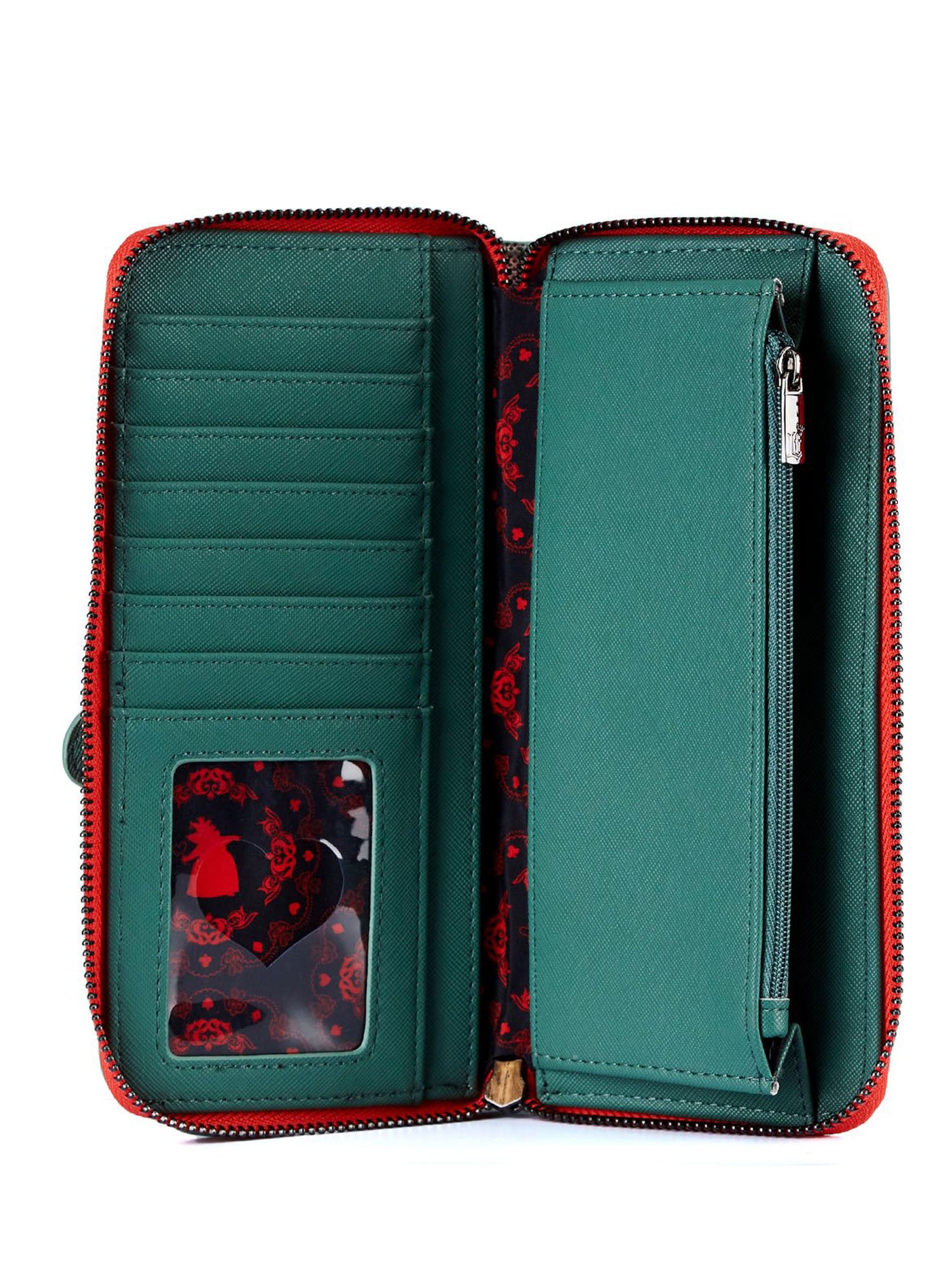 Loungefly x Disney Womens Zip Around Wallet Queen of Hearts Alice In Wonderland
