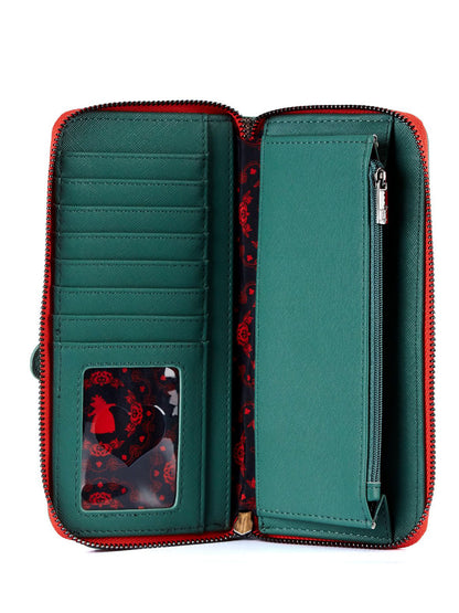 Loungefly x Disney Womens Zip Around Wallet Queen of Hearts Alice In Wonderland