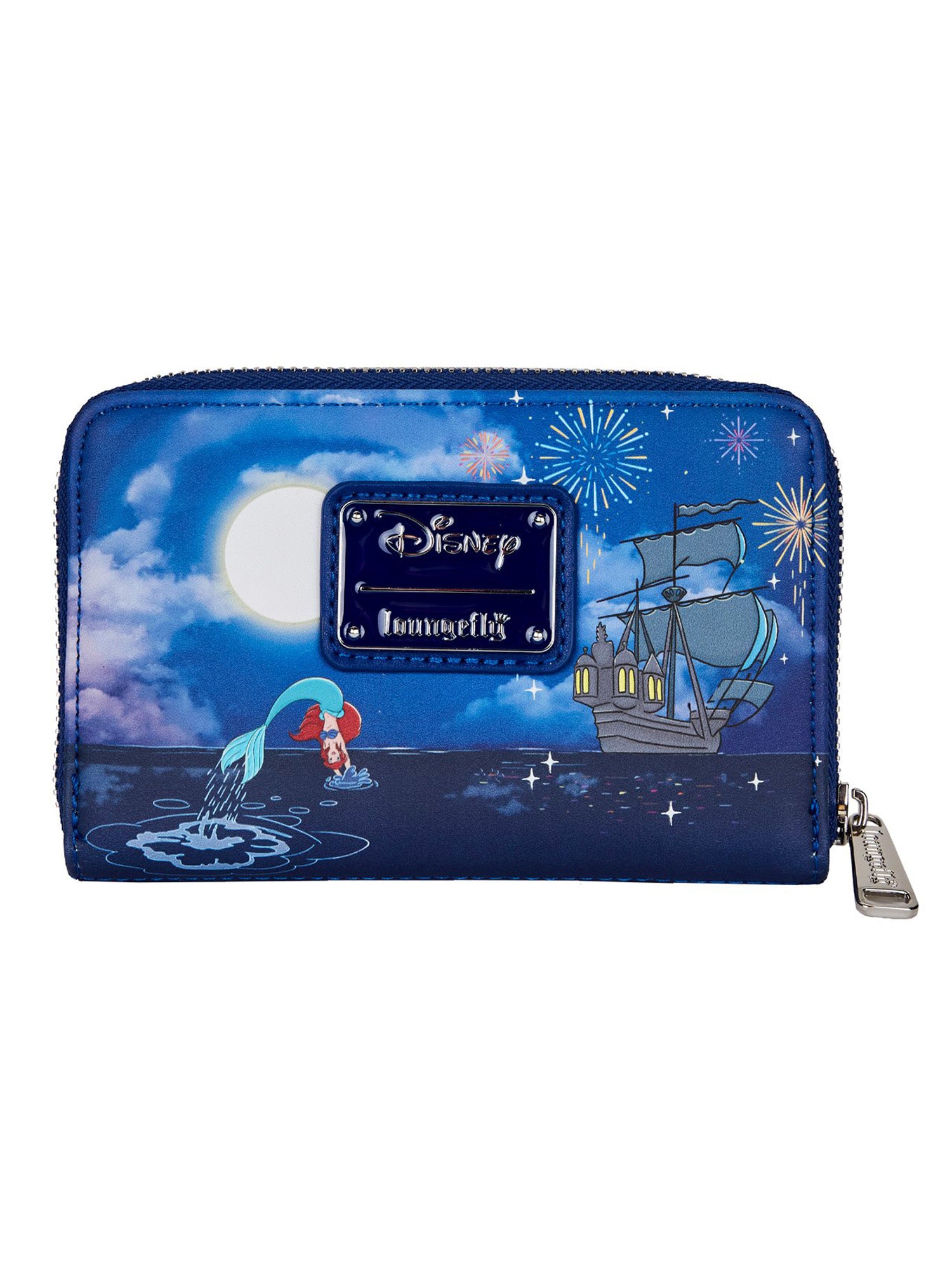 Loungefly x Disney Zip Around Wallet Ariel Flounder Sebastian Fireworks