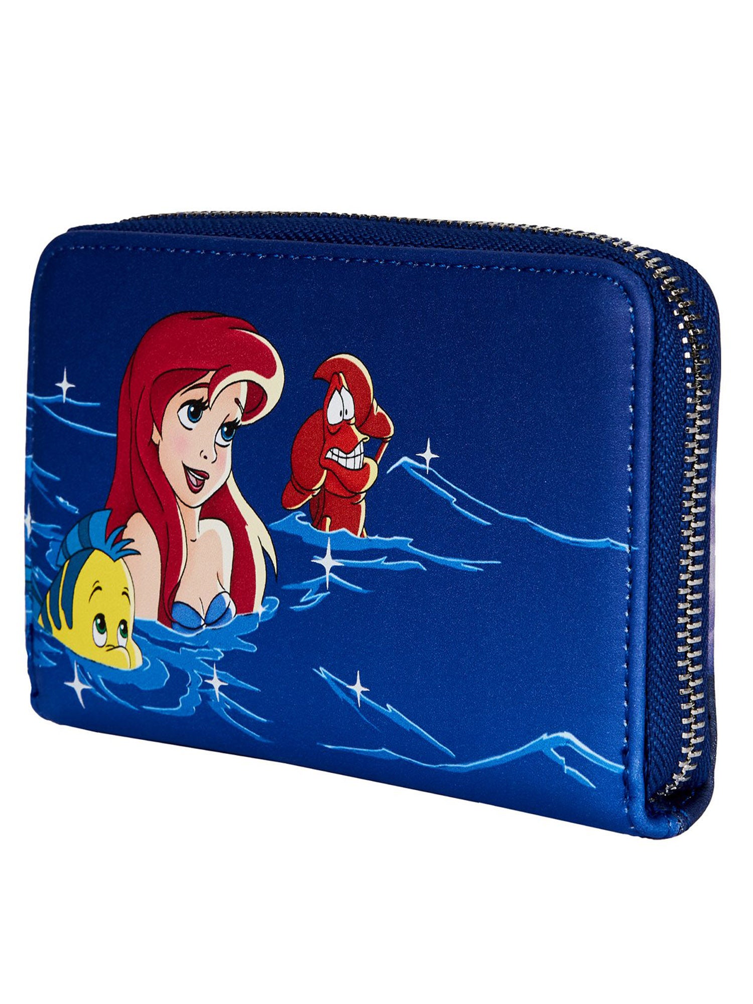 Loungefly x Disney Zip Around Wallet Ariel Flounder Sebastian Fireworks