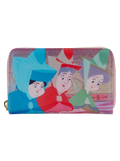 Loungefly x Disney Women's Zip Around Wallet Sleeping Beauty Aurora Maleficent