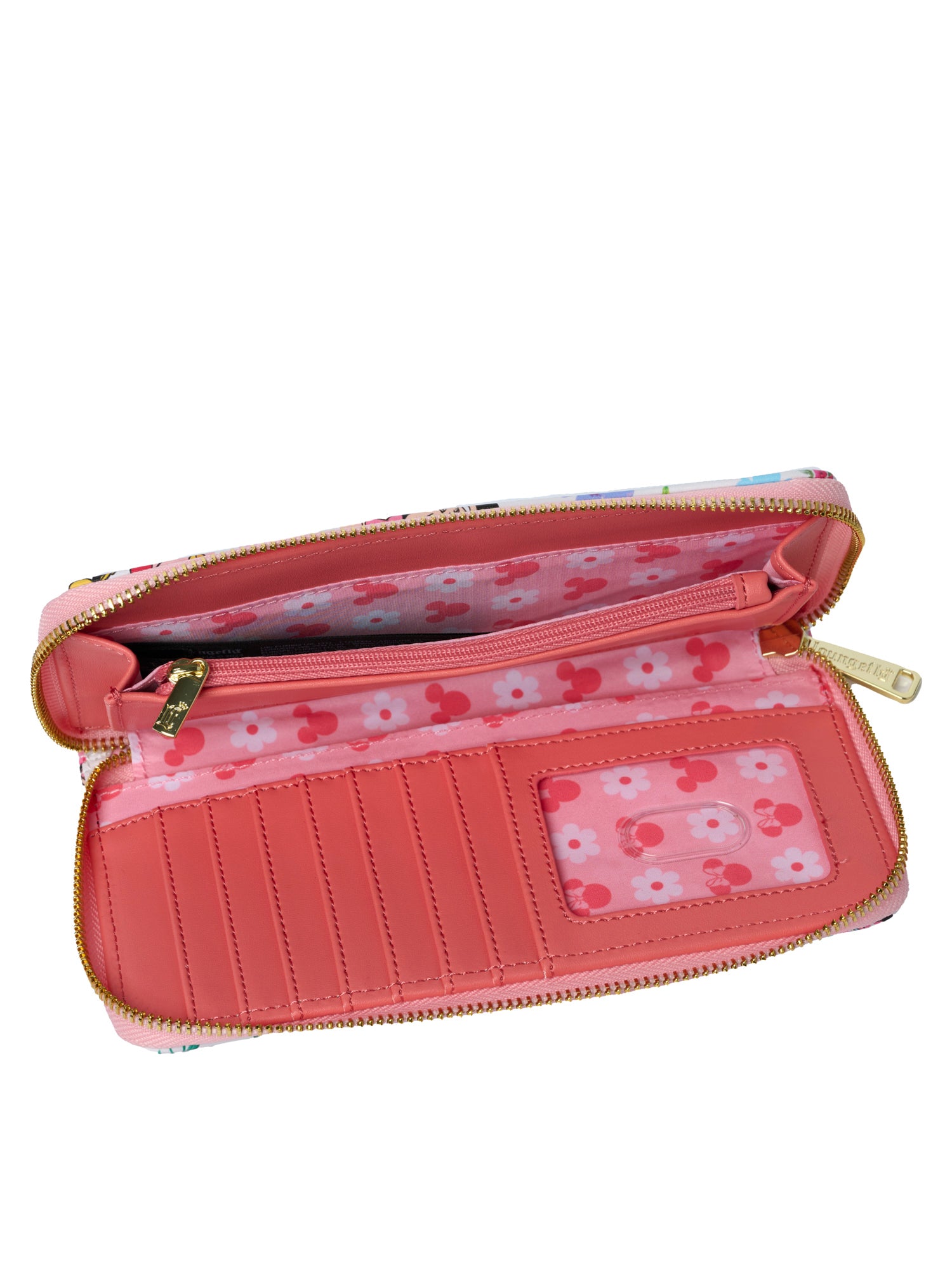 Loungefly x Disney Women's Mickey & Minnie Mouse Floral Zip Around Wallet