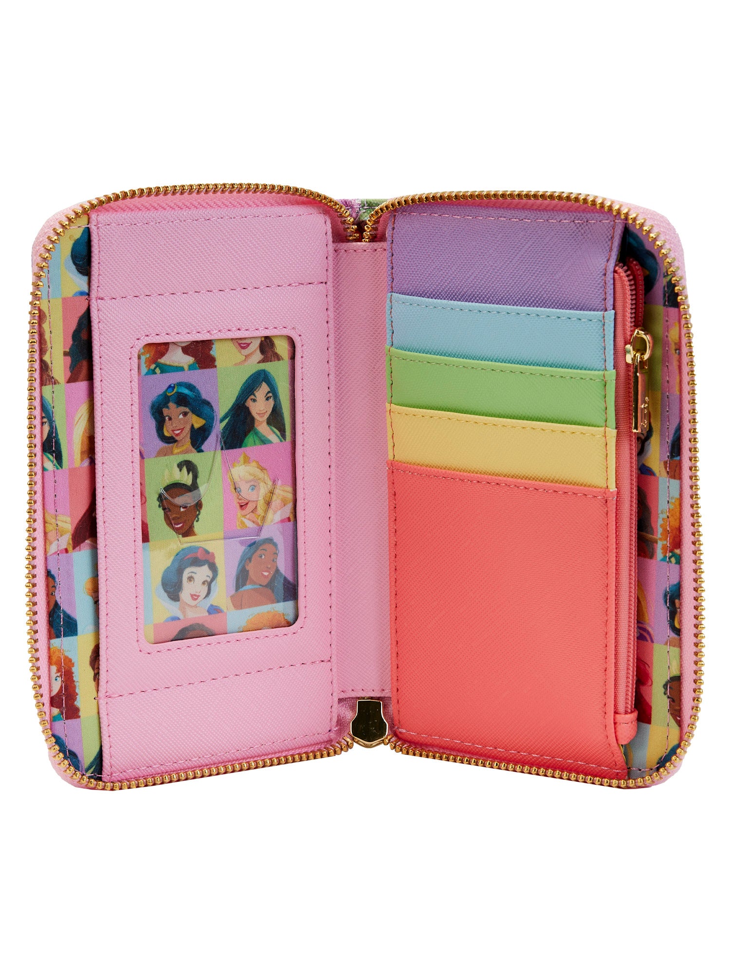 Loungefly x Disney Women's Zip Around Wallet Princesses Ariel Mulan Cinderella