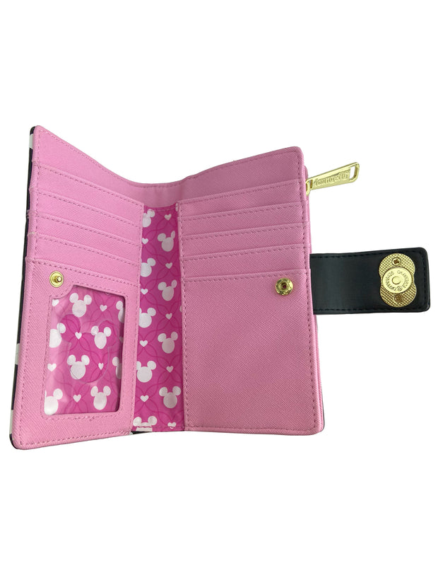 Loungefly x Disney Women's Minnie Mouse Magnetic Snap Flap Wallet Black