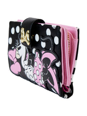 Loungefly x Disney Women's Minnie Mouse Magnetic Snap Flap Wallet Black