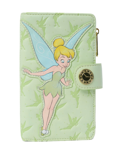 Loungefly x Disney Tinker Bell Snap Wallet Peter Pan Green Debossed