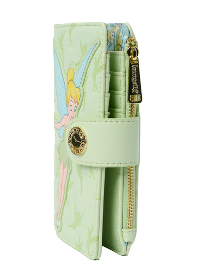 Loungefly x Disney Tinker Bell Snap Wallet Peter Pan Green Debossed