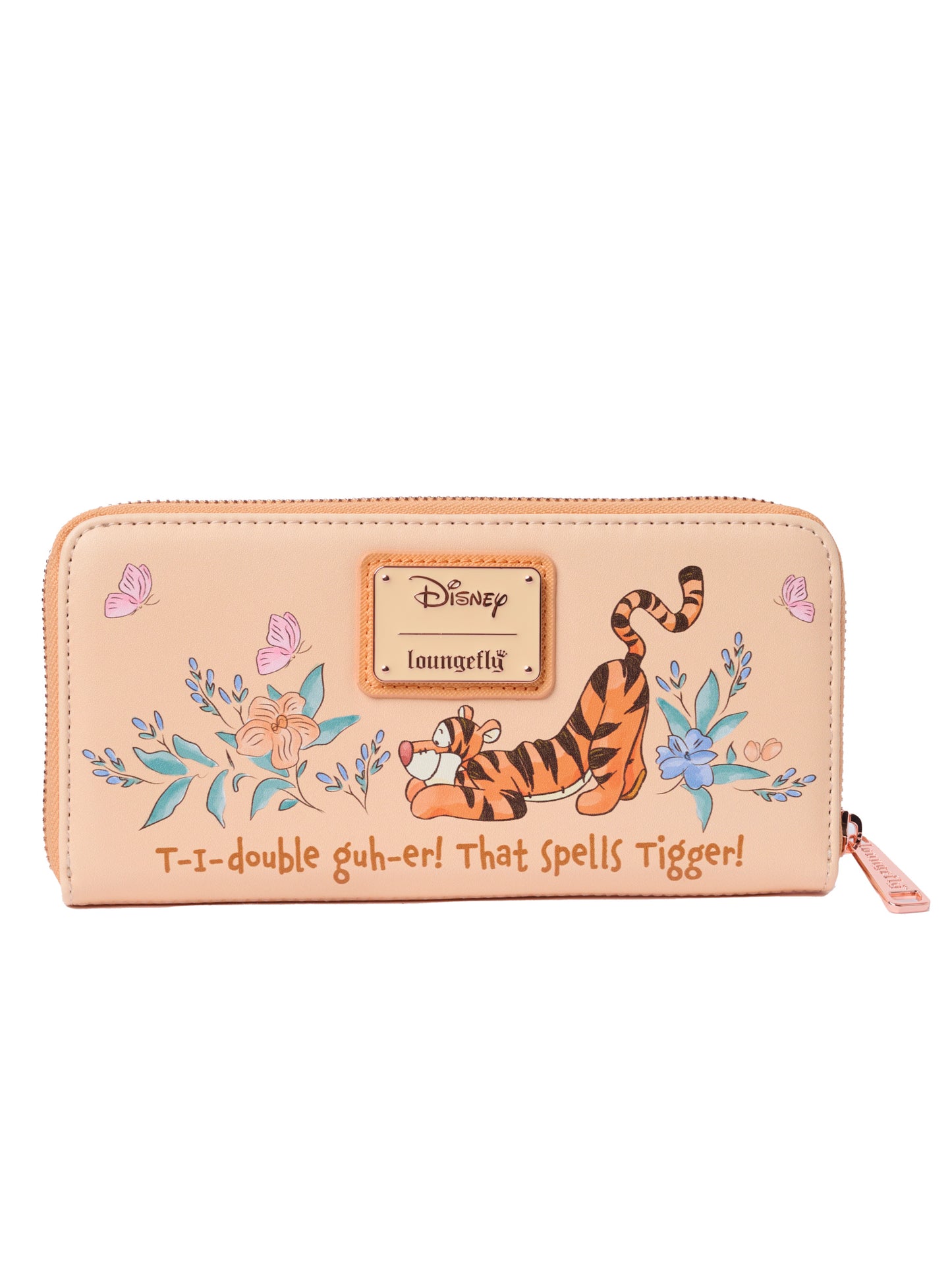 Loungefly x Disney Tigger Floral Zip Around Wallet Winnie the Pooh Peach