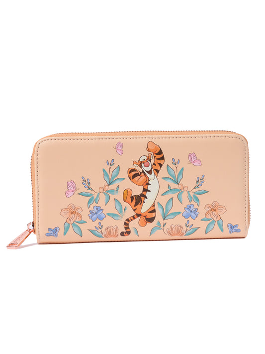 Loungefly x Disney Tigger Floral Zip Around Wallet Winnie the Pooh Peach