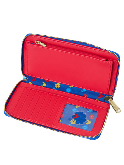 Loungefly x Disney Mickey and Minnie Mouse Springtime Zip Around Wallet