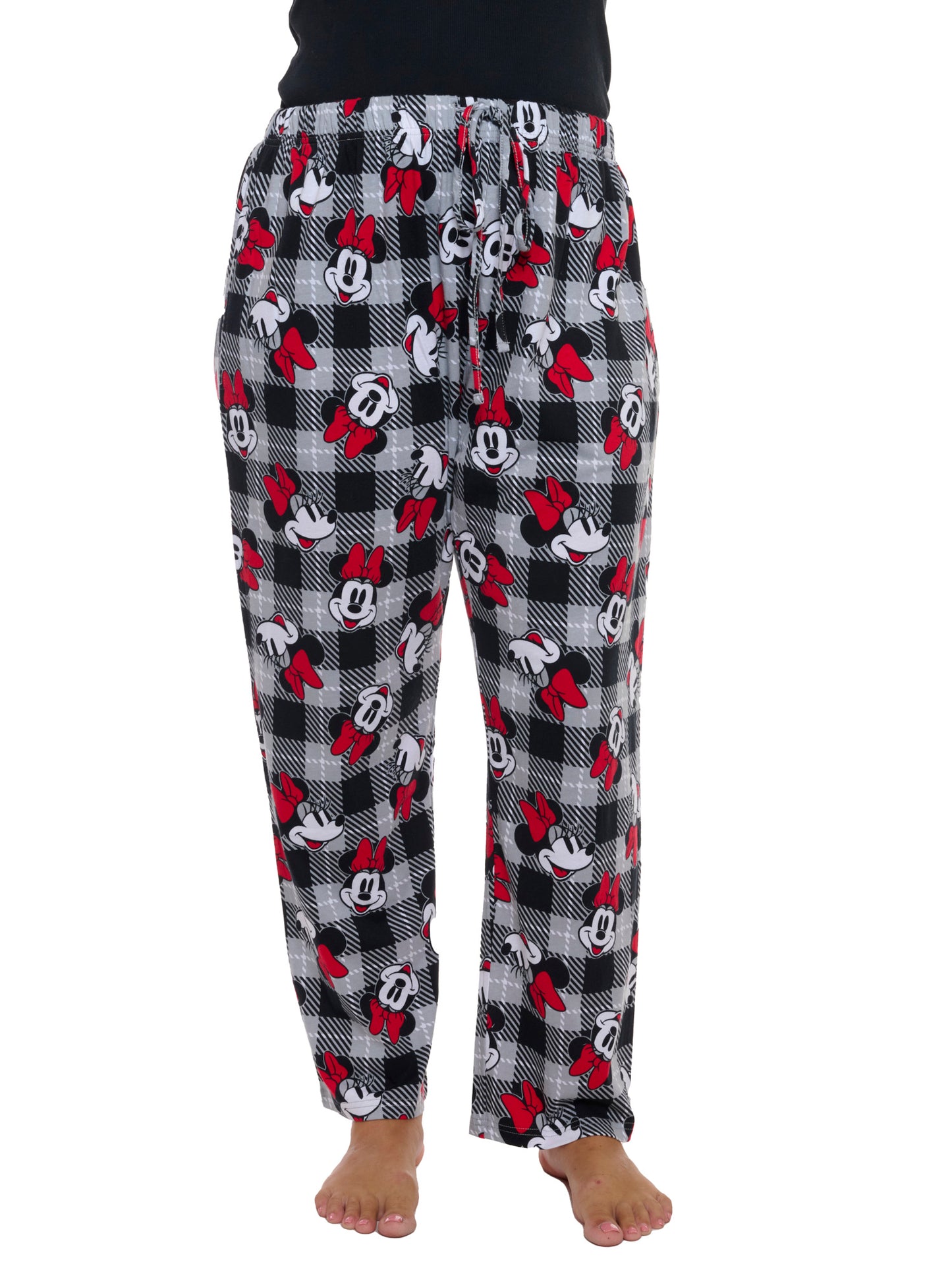 Women's Plus Minnie Mouse Gray T-Shirt & Pants 2-Piece Pajama Set Sleepwear