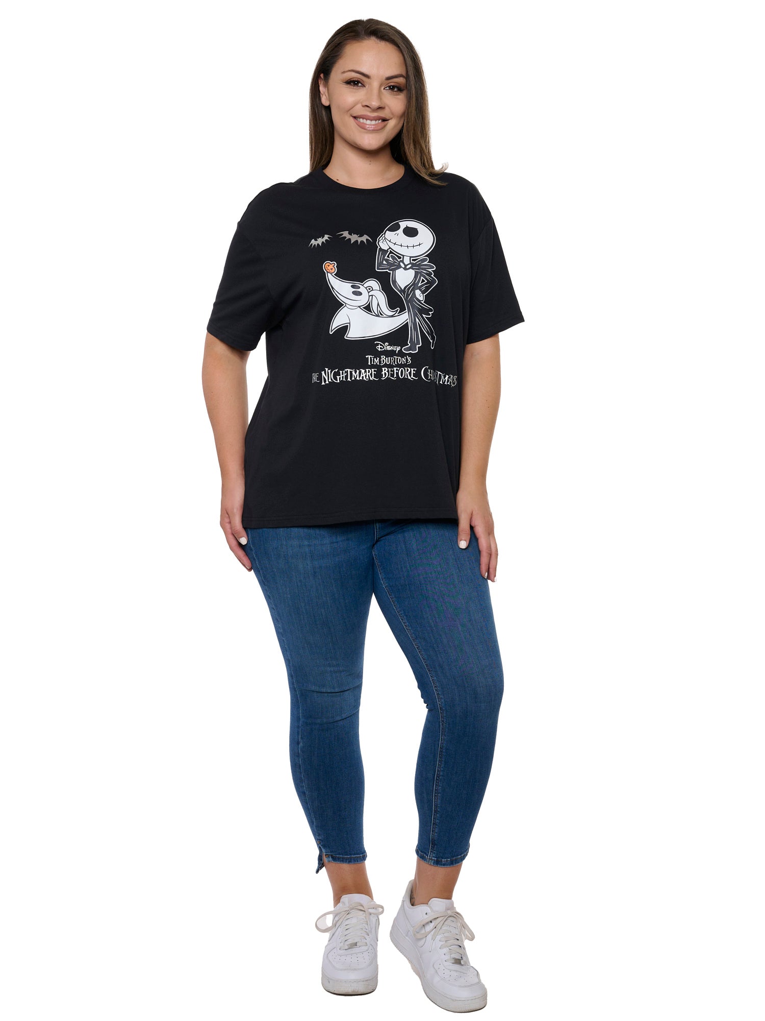 Women's Plus Disney Nightmare Before Christmas Jack Skellington T-Shirt Black