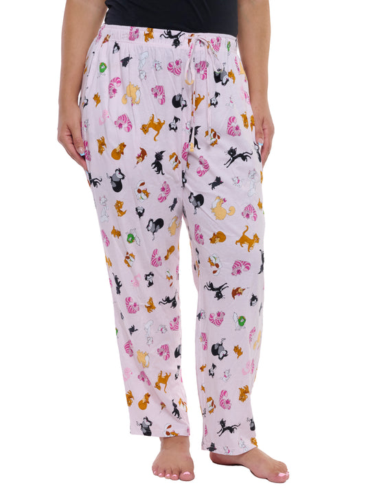 Womens & Women's Plus Size Disney Cats Pajama Pants Loungewear Pink