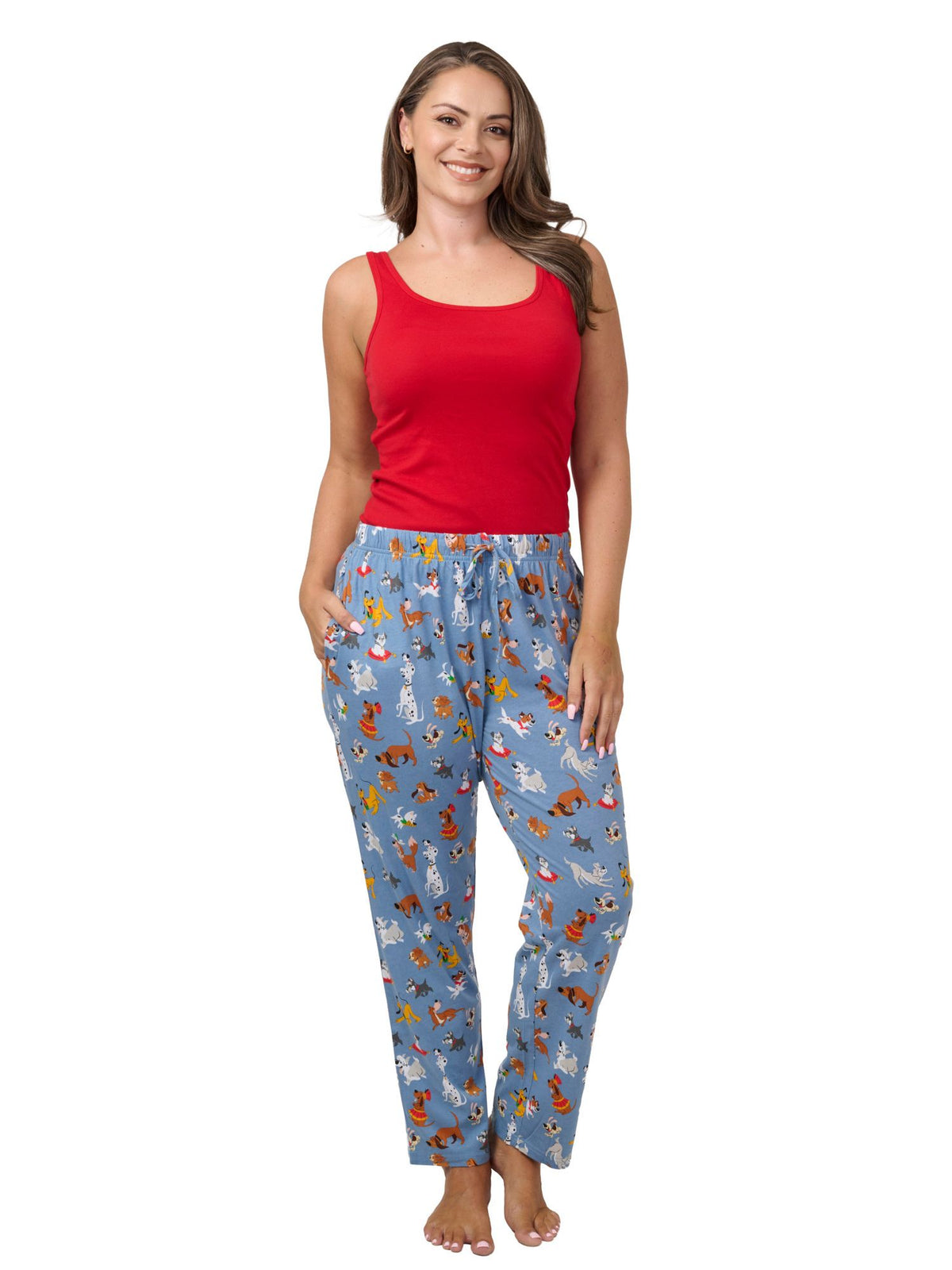 Women's Disney Dogs Pajama Pants Sleep Loungewear Bottoms Pluto 101 Dalmatians