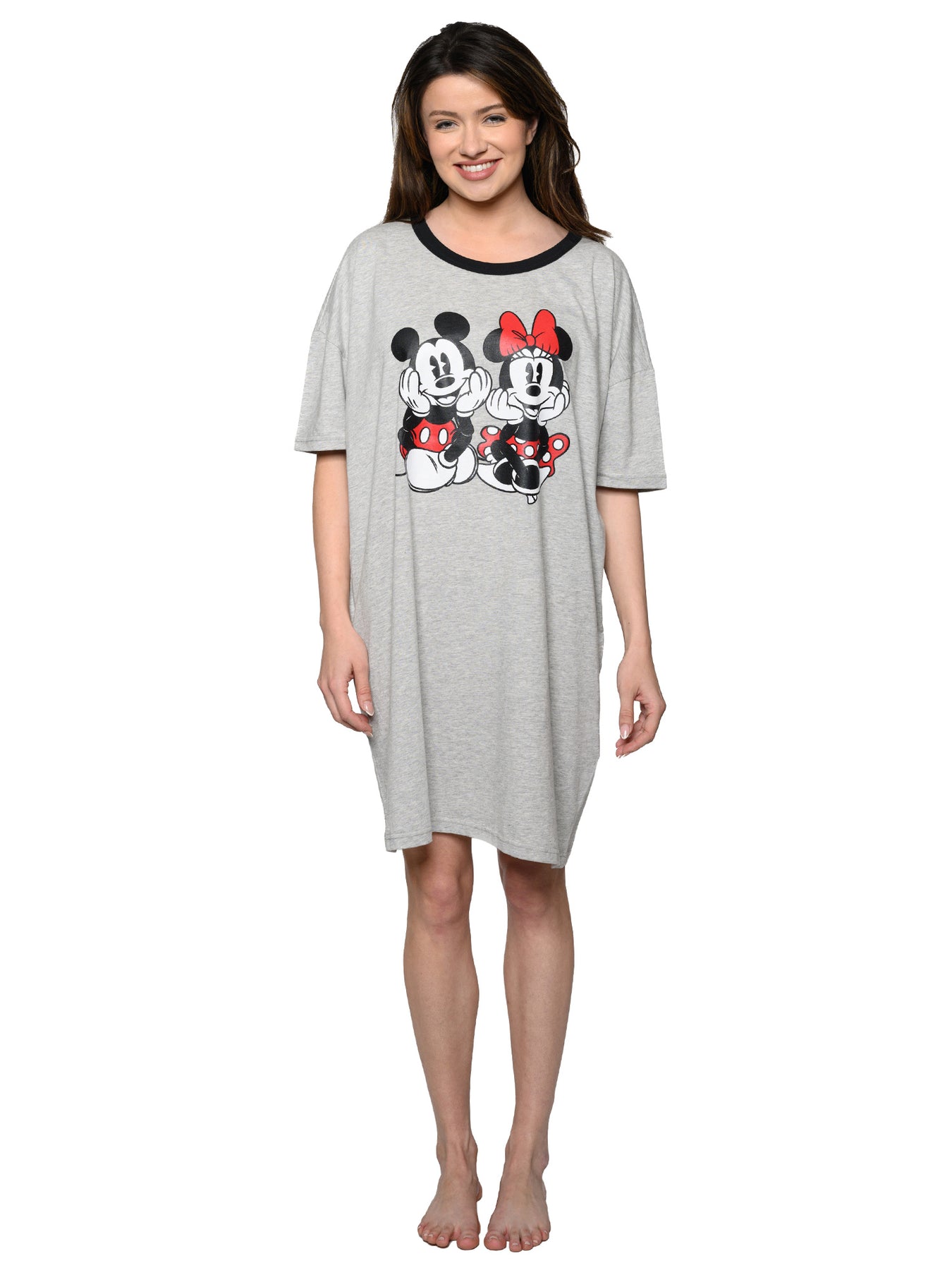 Disney Womens Sleep Shirt Mickey Minnie Mouse One Size Nightgown