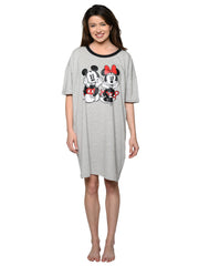 Disney Womens Sleep Shirt Mickey Minnie Mouse One Size Nightgown Pajamas