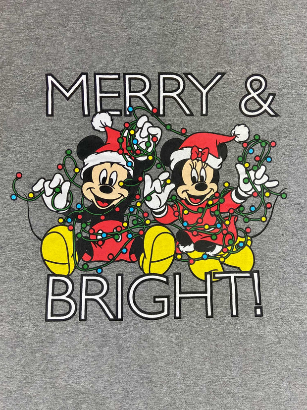 Women's Disney Christmas Mickey & Minnie Mouse Sleep Shirt Pajama Dorm Shirt