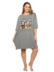 Christmas Mickey Minnie Mouse Sleep T-Shirt One Size Women Plus Size