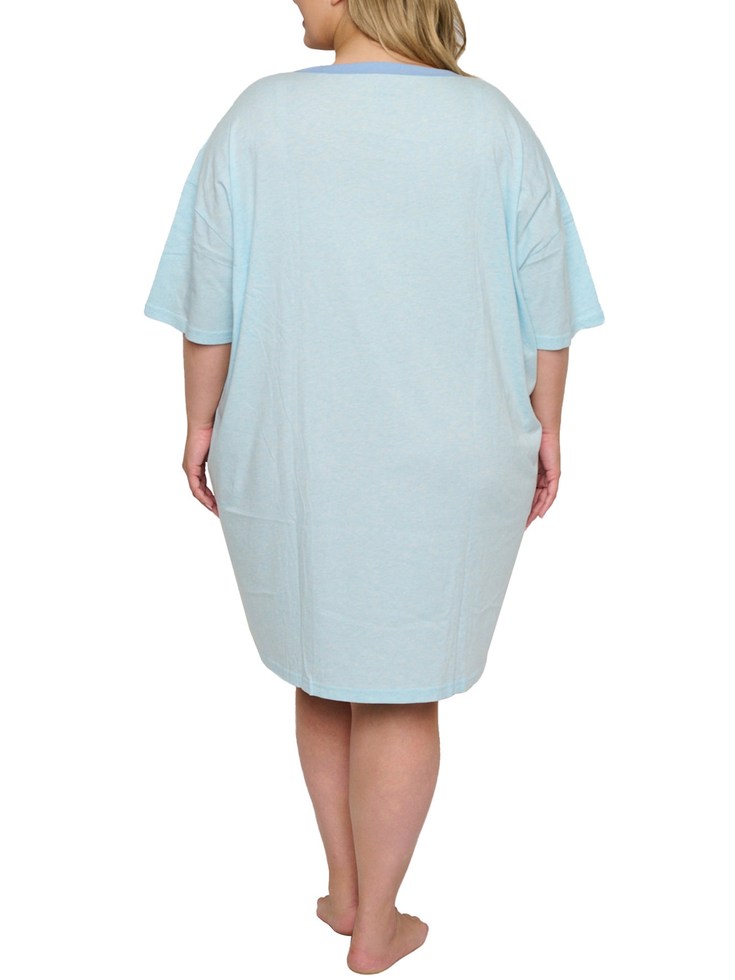 Women's Eeyore Sleep Shirt Hot Cocoa One Size Fits Most Plus Size Light Blue