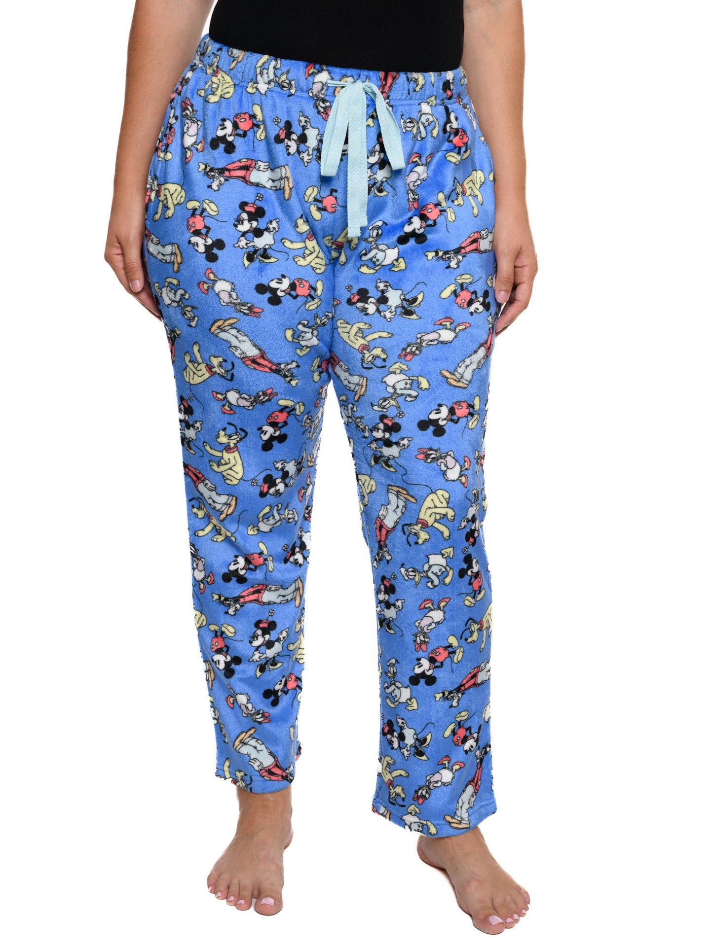 Women's Mickey Mouse & Friends T-Shirt & Plush Pants Pajama Set (Size 1X)