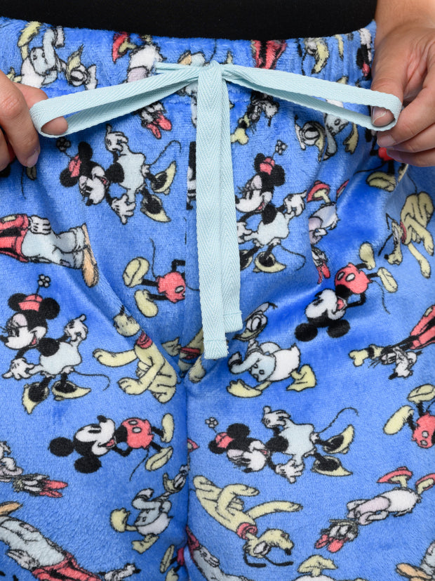 Disney Mickey Mouse & Friends Lounge Pajama Pant Plush Womens Plus Size Blue