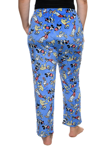 Disney Mickey Mouse & Friends Lounge Pajama Pant Plush Womens Plus Size Blue