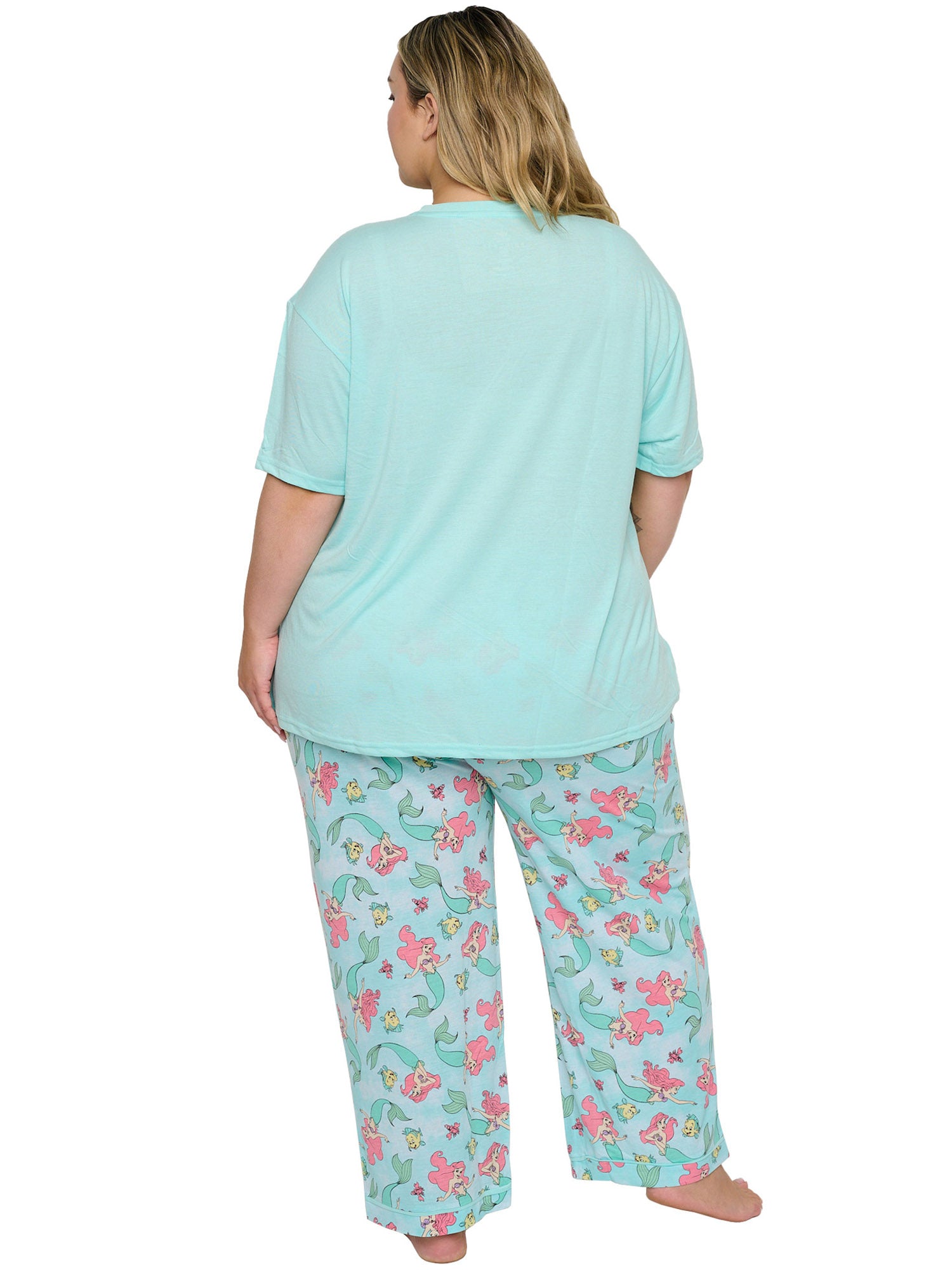 Women's Plus Size The Little Mermaid Ariel Pajama Set T-Shirt Pants Disney