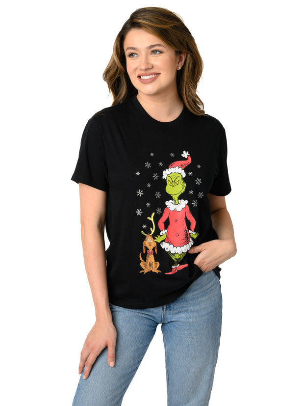Dr. Seuss The Grinch & Max T-Shirt Women's Plus Size Christmas