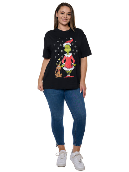 Dr. Seuss The Grinch & Max T-Shirt Women's Plus Size Christmas
