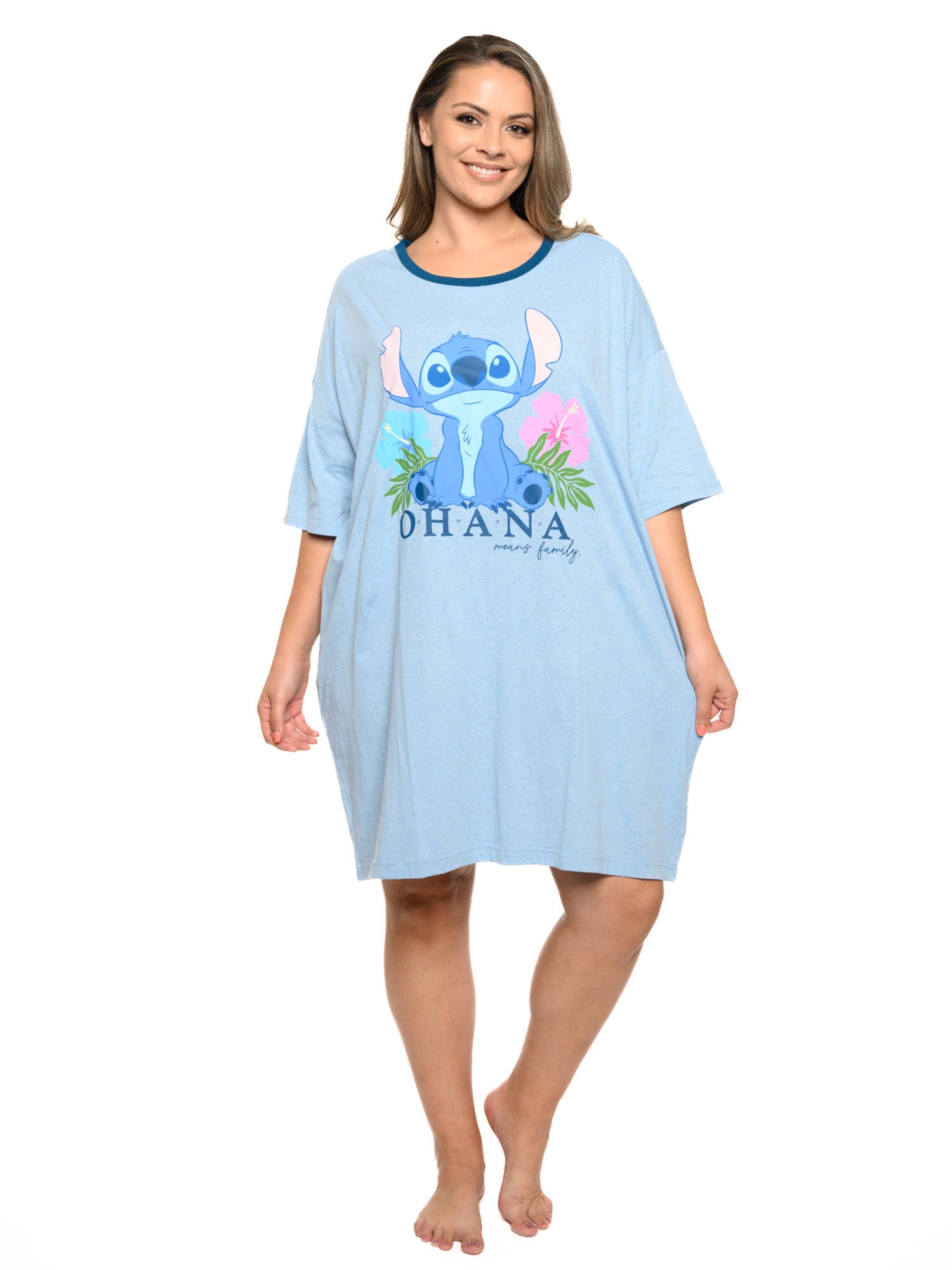 Womens & Womens Plus Size Disney Mickey & Minnie Mouse Sleep Shirt Pajamas Gray