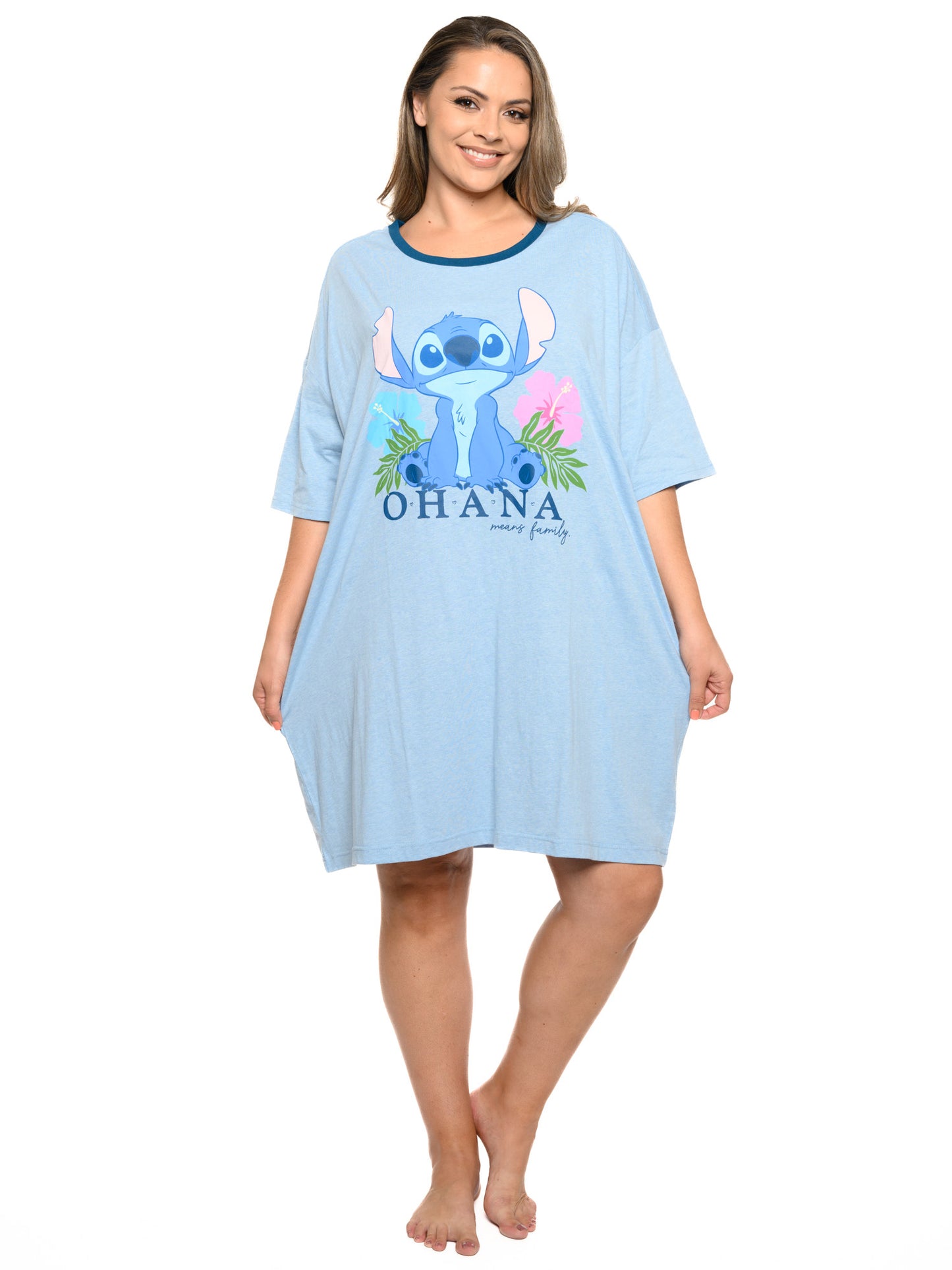 Womens & Womens Plus Size Disney Mickey & Minnie Mouse Sleep Shirt Pajamas Gray