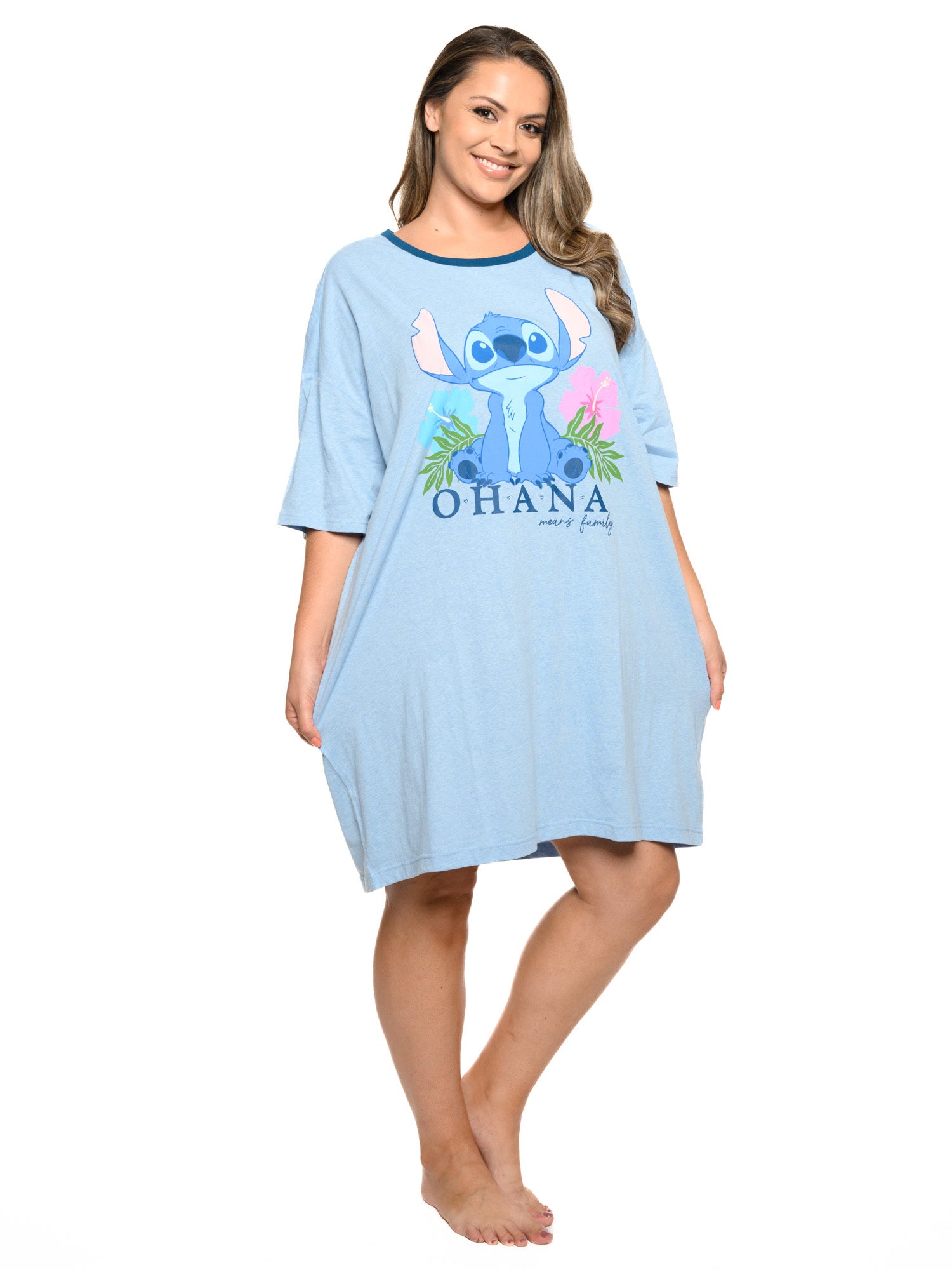 Womens & Womens Plus Size Disney Mickey & Minnie Mouse Sleep Shirt Pajamas Gray