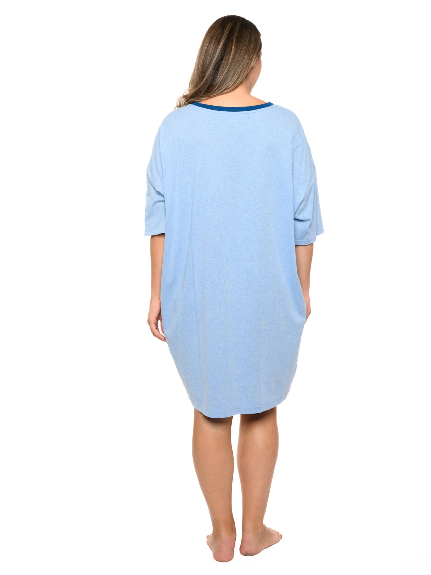 Womens & Womens Plus Size Disney Stitch Sleep Shirt Pajamas Blue Ohana