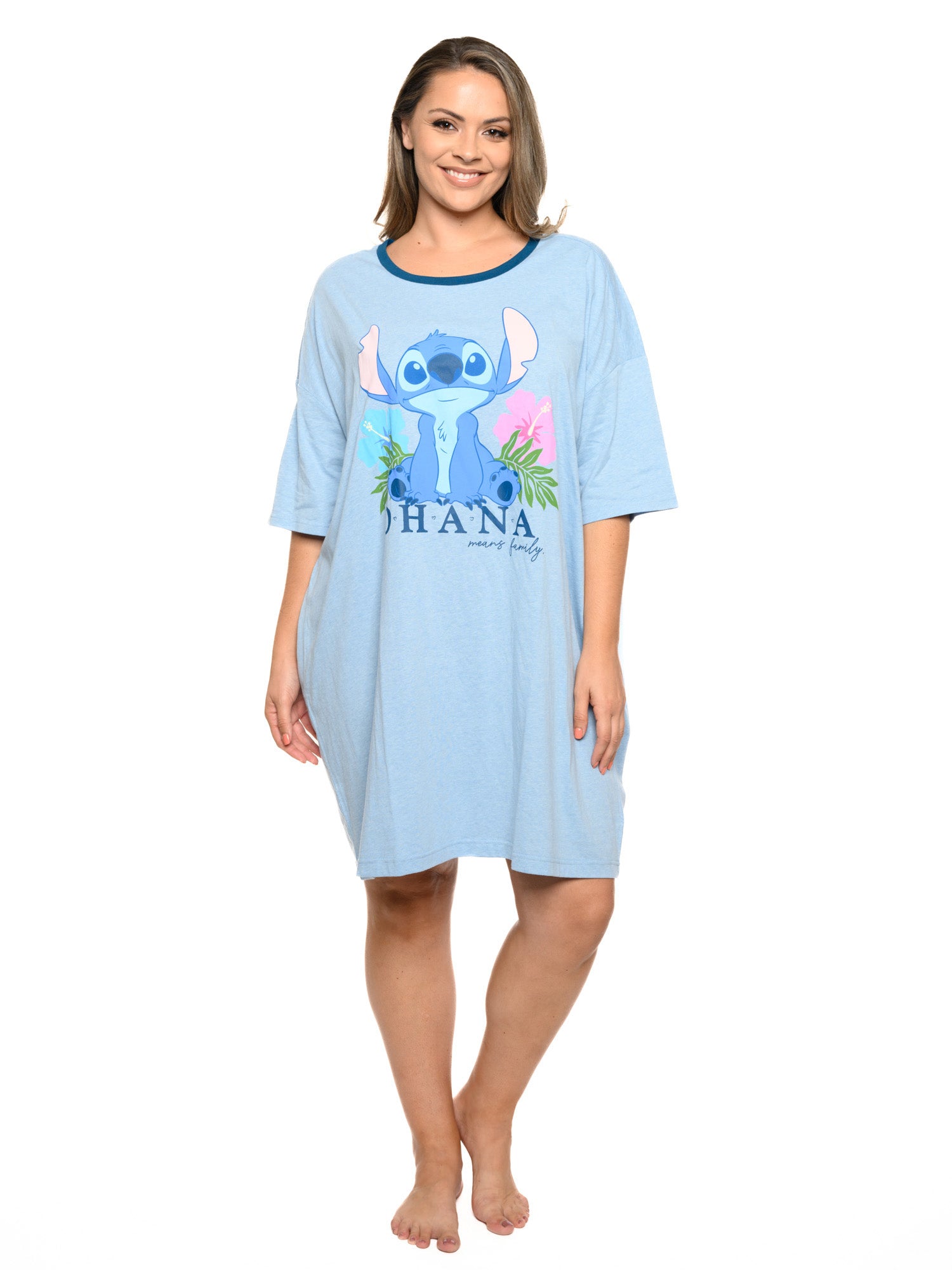 Womens & Womens Plus Size Disney Stitch Sleep Shirt Pajamas Blue Ohana Open and Clothing Womens & Womens Plus Size Disney Stitch Sleep Shirt Pajamas Blue Ohana Open and Clothing