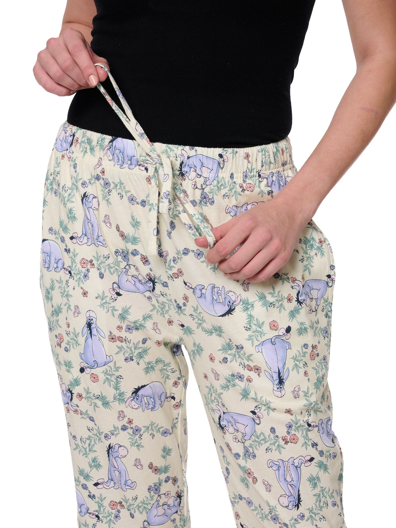 Disney Eeyore Butterfly T-Shirt w/ Floral Watercolor Pajama Pants Women' s Set