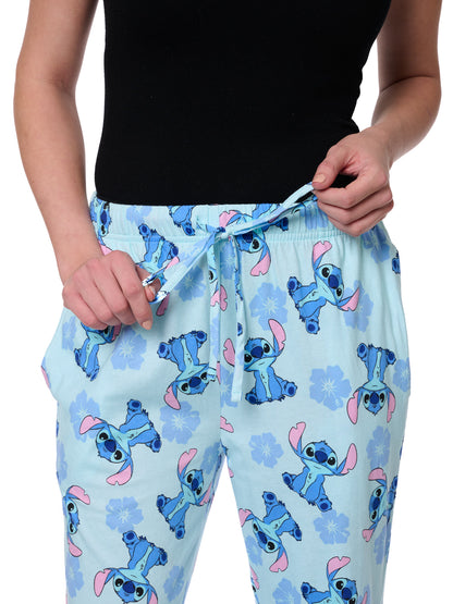 Women's Stitch Baseball Jersey Button Shirt & Disney Lounge Pants Set