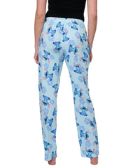Disney Stitch Lounge Pajama Cotton Pants Hibiscus Flowers Womens
