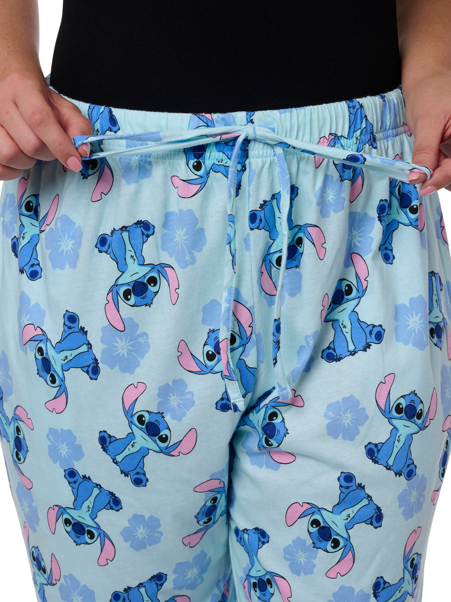 Disney Stitch Pajama Pants Loungewear Hibiscus Floral Womens Plus Size Cotton