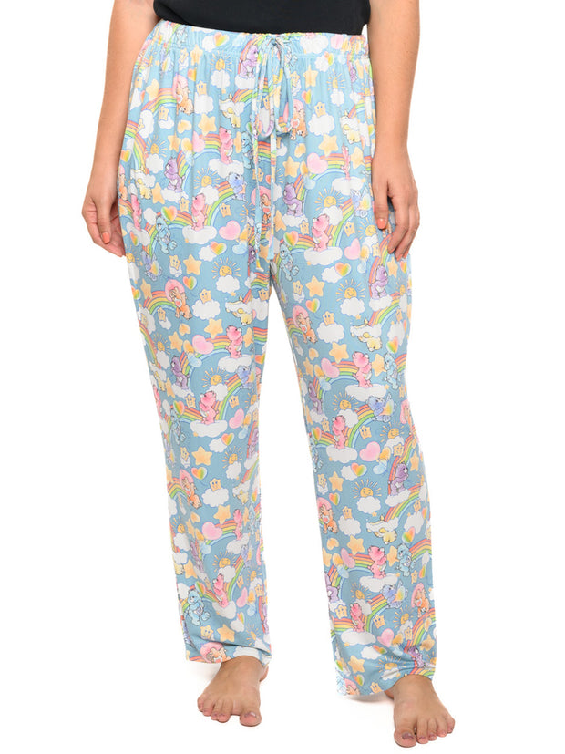 Womens Care Bears Pajama Pants Loungewear Blue Cheer Bear Bedtime Bear Share Bear