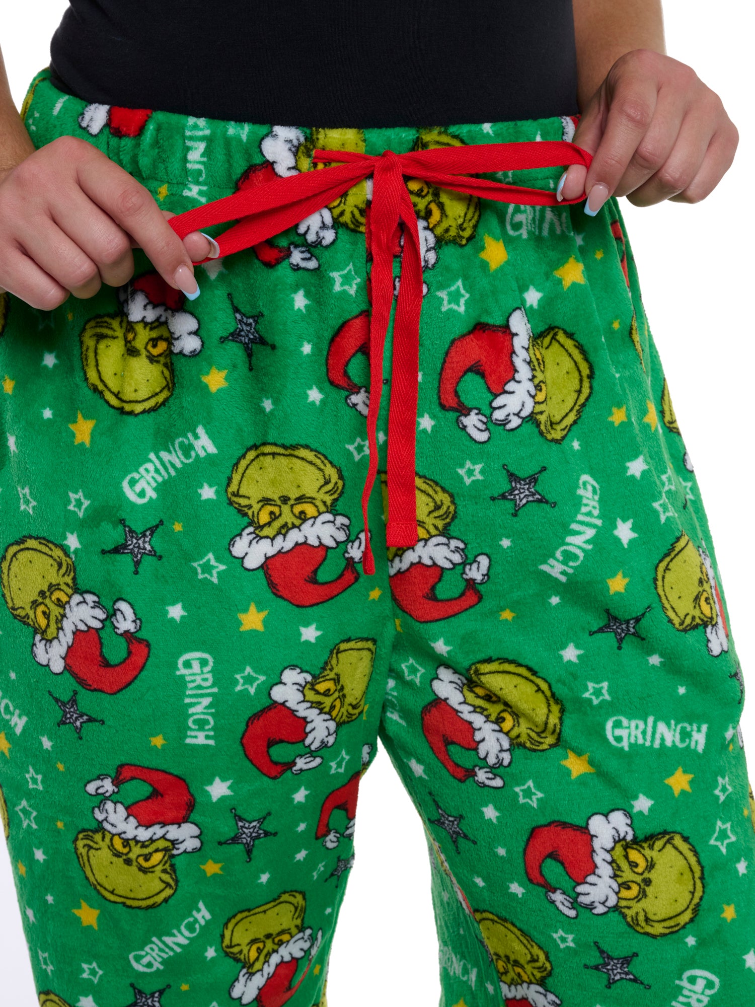 Womens & Women's Plus The Grinch Pajama Pants Sleepwear Green Plush Christmas Print