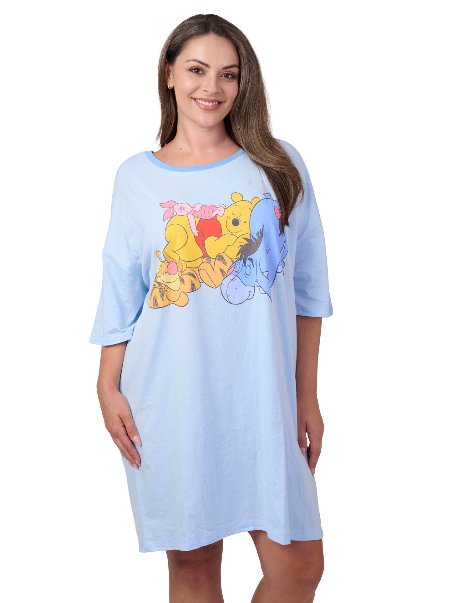 Womens & Womens Plus Disney Pooh Eeyore and Friends Sleep Shirt Pajamas Blue One Size
