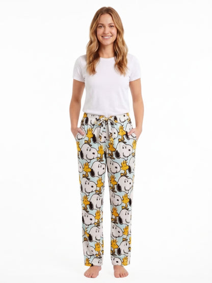Peanuts Snoopy Women's Pajama Pants, Allover Print Sleep Lounge Bottoms