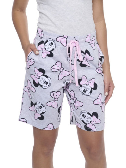 Disney Minnie Mouse Women's Bermuda Pajama Shorts - Grey Lounge Sleepwear
