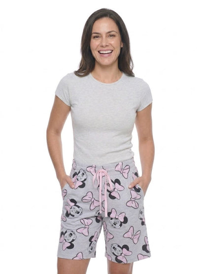 Disney Minnie Mouse Women's Bermuda Pajama Shorts - Grey Lounge Sleepwear